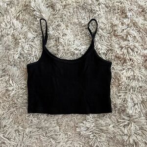 Hollister Black Ribbed Crop Top